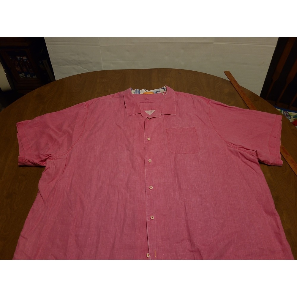 Tommy Bahama Mens Lounge Button Front Short Sleeve Linen Shirt 4XLB